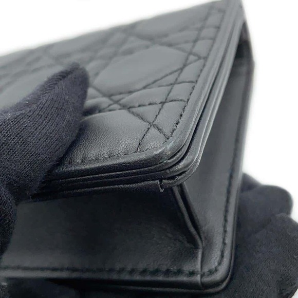 Christian Dior Chain Shoulder Bag Lady Dior Pouch Cannage Black - Picture 7 of 11